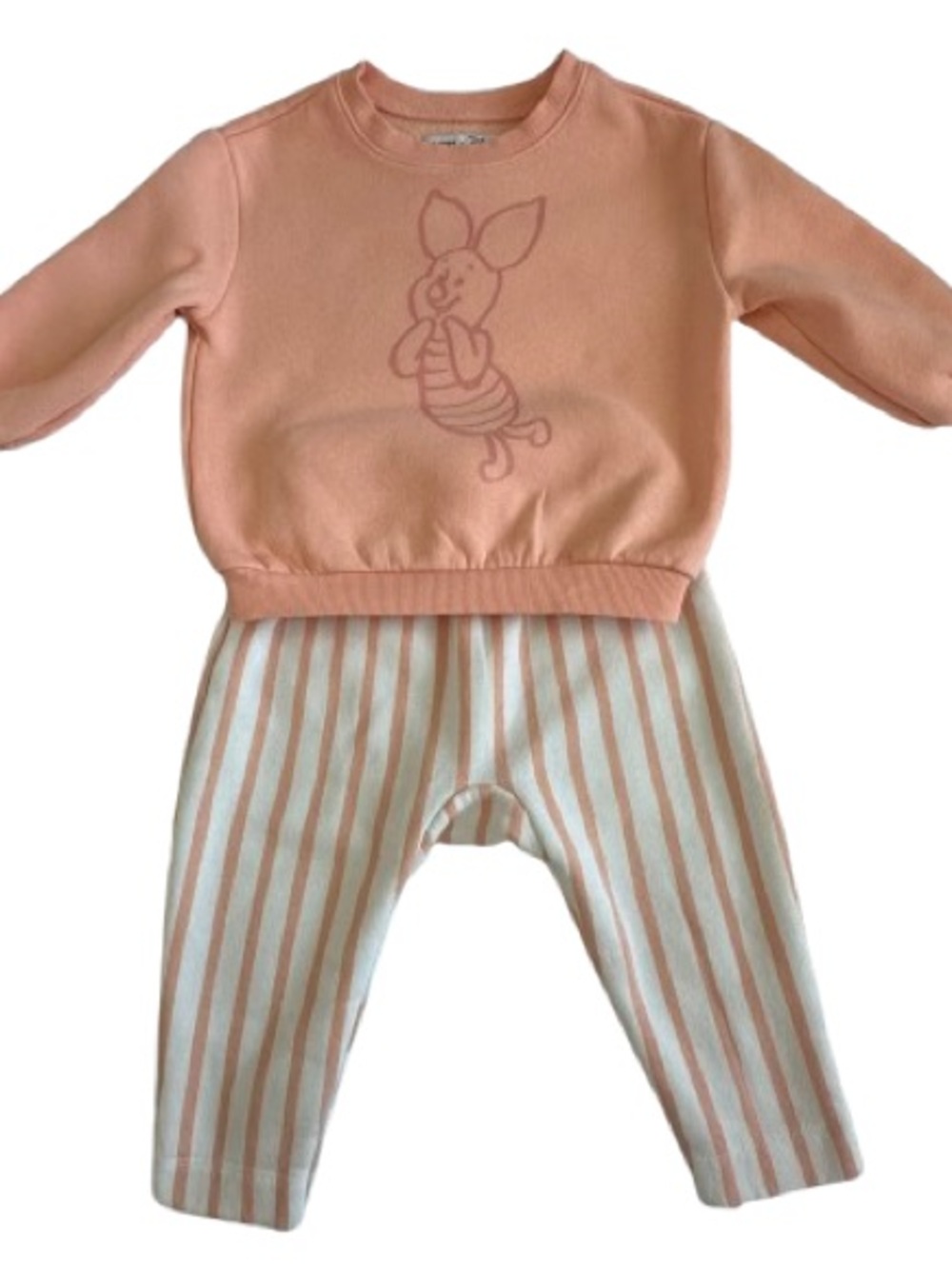 Old Navy x Disney Peach & White Baby Girl 18-24M Matched Sweatshirt & Pants Set - Picture 15 of 16
